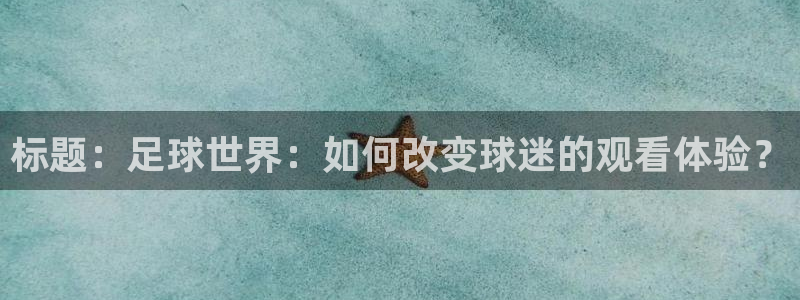 世界杯16强赛程表：标题：足球世界：如何改变球迷的观看体验？